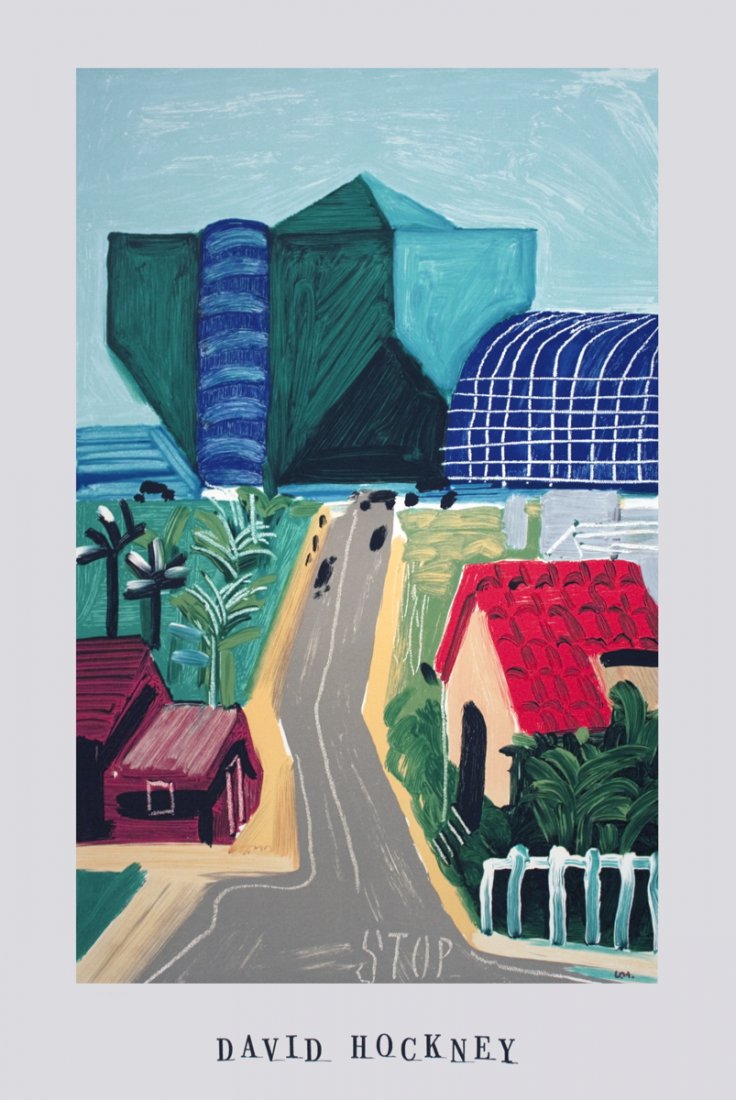 1989 Hockney Hancock St West Hollywood Litho: Reference #: ULYY8255 Artist Name: Hockney, David Title: Hancock Street, West Hollywood I Medium: Lithograph Edition Size: Unknown Year: 1989 Paper Size: 36 x 24 inches Image Size: 29.5 x 19 inches Co