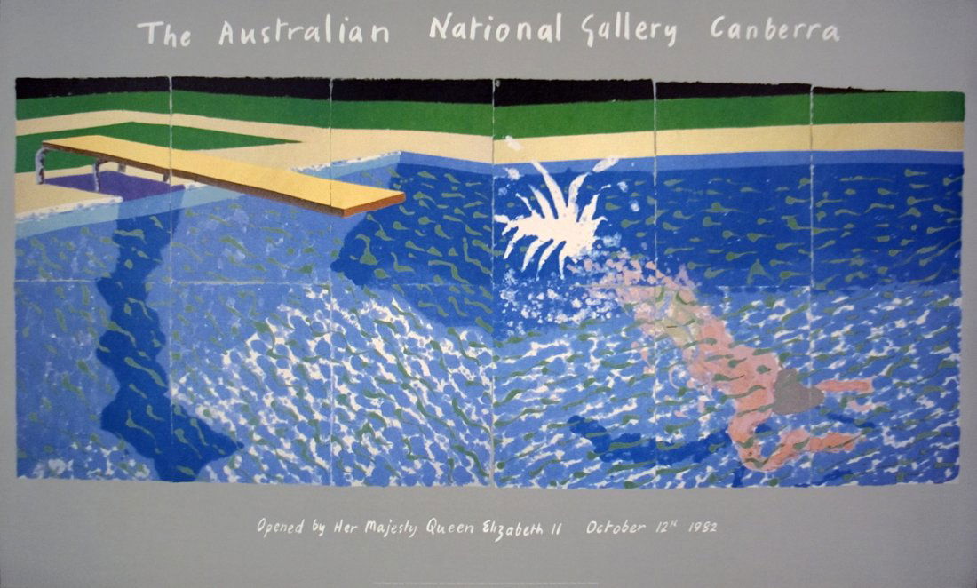 1982 Hockney Diver from Paper Pools Litho: Reference #: ULEF8411 Artist Name: Hockney, David Title: A Diver from Paper Pools Medium: Lithograph Edition Size: 500 Year: 1982 Paper Size: 32 x 52.5 inches Image Size: 32 x 52.5 inches Condition: A