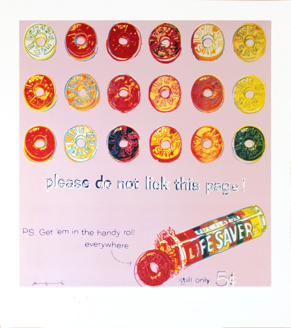 2004 Warhol Ads: Life Savers (Pink) Poster: Reference #: ULGH1585 Artist Name: Warhol, Andy Title: Ads: Life Savers (Pink) Medium: Offset Lithograph Edition Size: Unknown Year: 2004 Paper Size: 32 x 30 inches Image Size: 26 x 26 inches Conditio