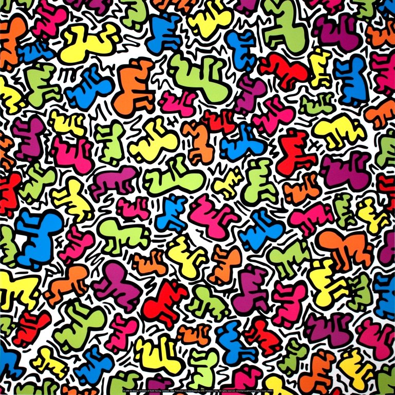 Haring Untitled (1988) Poster: Reference #: ULLM604 Artist Name: Haring, Keith Title: Untitled (1988) Medium: Offset Lithograph Edition Size: Unknown Year: Unknown Paper Size: 19.75 x 19.75 inches Image Size: 19.75 x 19.75 inches C