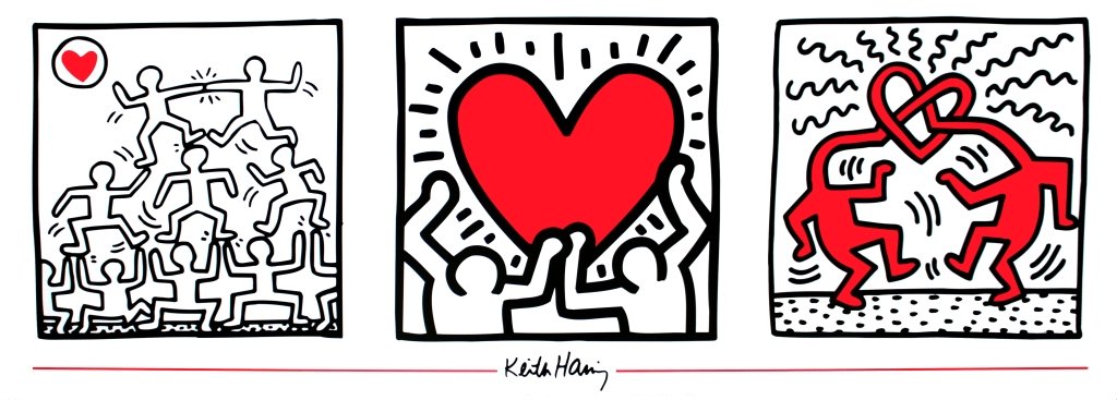 Haring Untitled (1987) Poster: Reference #: ULLM531 Artist Name: Haring, Keith Title: Untitled (1987) Medium: Offset Lithograph Edition Size: Unknown Year: Unknown Paper Size: 13 x 37.5 inches Image Size: 10.5 x 35.25 inches Condit
