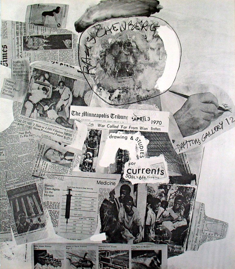 1970 Rauschenberg Currents Poster: Reference #: ULAW1699 Artist Name: Rauschenberg, Robert Title: Currents Medium: Offset Lithograph Edition Size: 500 Year: 1970 Paper Size: 35.25 x 30.5 inches Image Size: 35.25 x 30.5 inches Condition