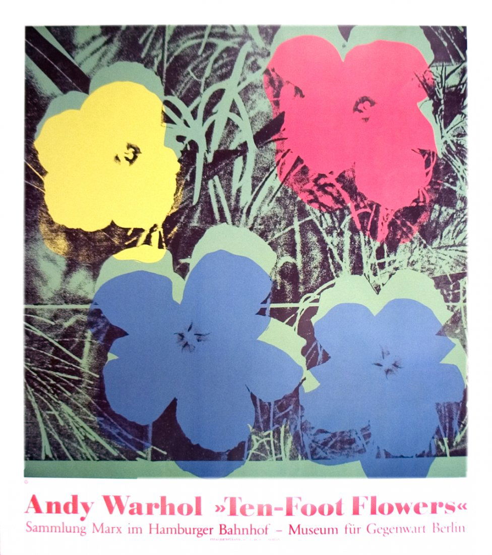 Warhol Flowers, Ten Foot, 1967 Poster: Reference #: ULNR2042 Artist Name: Warhol, Andy Title: Flowers, Ten Foot, 1967 Medium: Offset Lithograph Edition Size: Limited Year: Unknown Paper Size: 36.5 x 36.5 inches Image Size: 29.5 x 29.5 inch