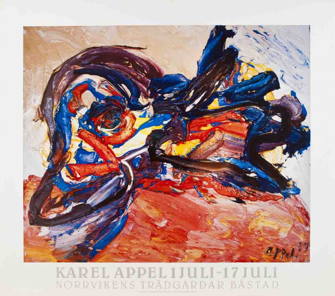 Appel Oiseau Poster: Reference #: ULYY6479 Artist Name: Appel, Karel Title: Oiseau Medium: Offset Lithograph Edition Size: Unknown Year: Unknown Paper Size: 27.25 x 31 inches Image Size: 22.75 x 26.25 inches Condition: A-