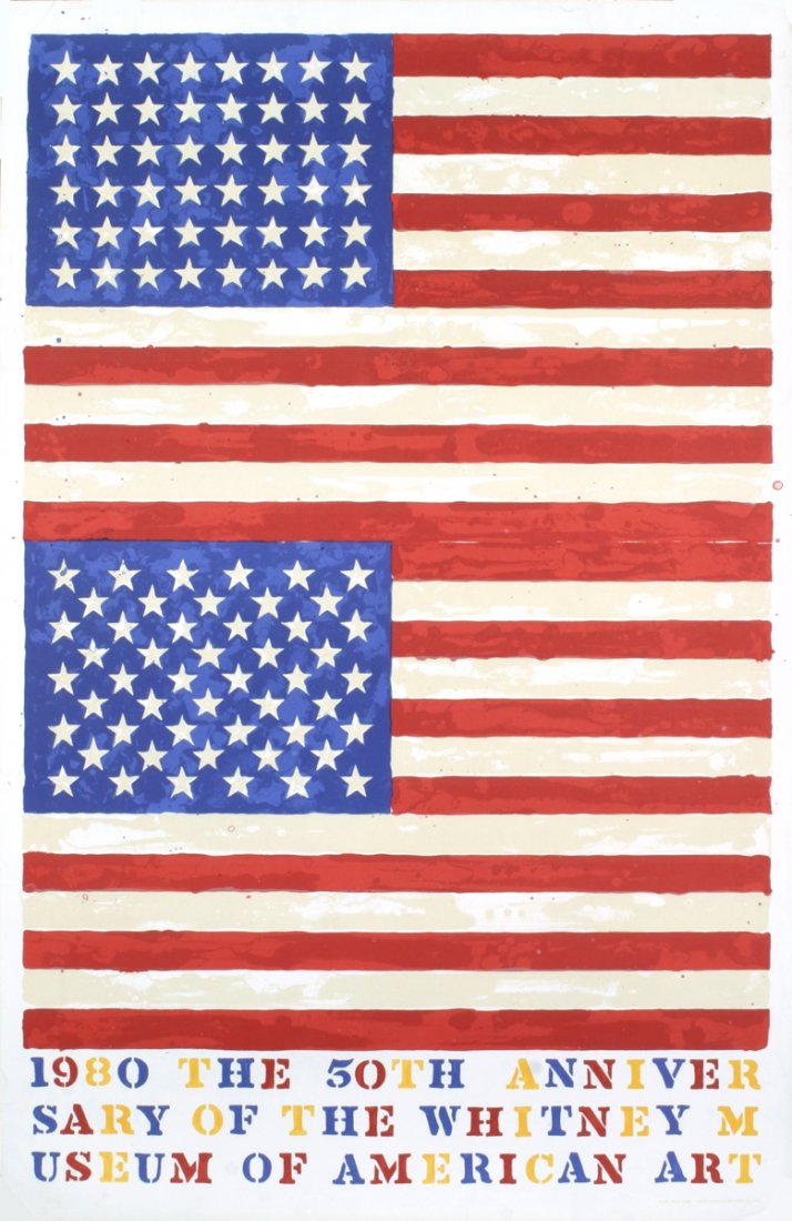 Johns 50th Anniversary of the Whitney Lithograph: Reference #: ULEF5591 Artist Name: Johns, Jasper Title: 50th Anniversary of the Whitney Medium: Lithograph Edition Size: 5000 Year: 1980 Paper Size: 46 x 30 inches Image Size: 46 x 30 inches Condition