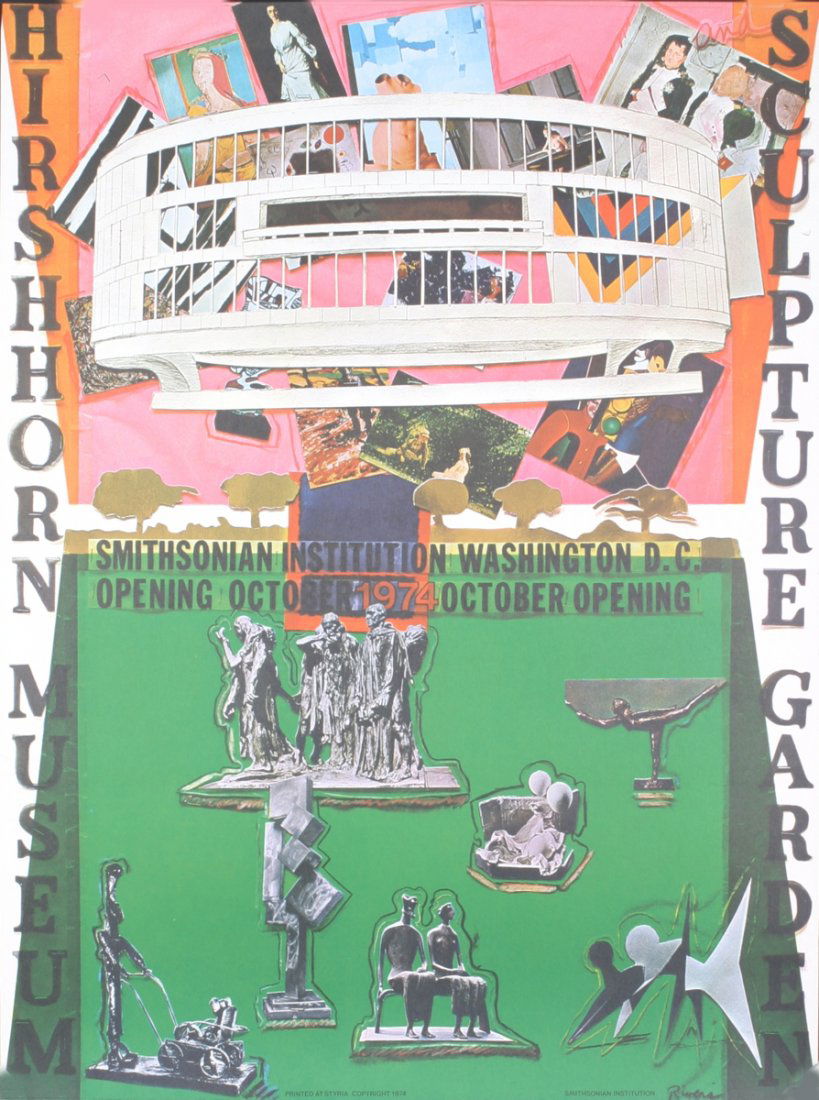 Rivers Sculpture Garden at Hirshorn Lithograph: Reference #: ULEF8537 Artist Name: Rivers, Larry Title: Sculpture Garden at the Hirshorn Medium: Lithograph Edition Size: Unknown Year: Unknown Paper Size: 30.5 x 23 inches Image Size: 30.5 x 23 inche