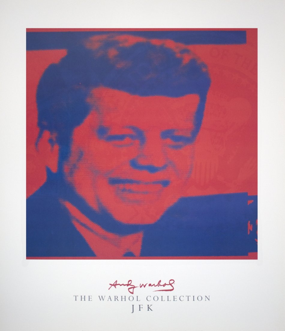 2002 Warhol JFK Poster: Reference #: ULYY6336 Artist Name: Warhol, Andy Title: JFK Medium: Offset Lithograph Edition Size: Unknown Year: 2002 Paper Size: 31 x 26 inches Image Size: 21 x 21 inches Condition: A-: Near Mint, ve
