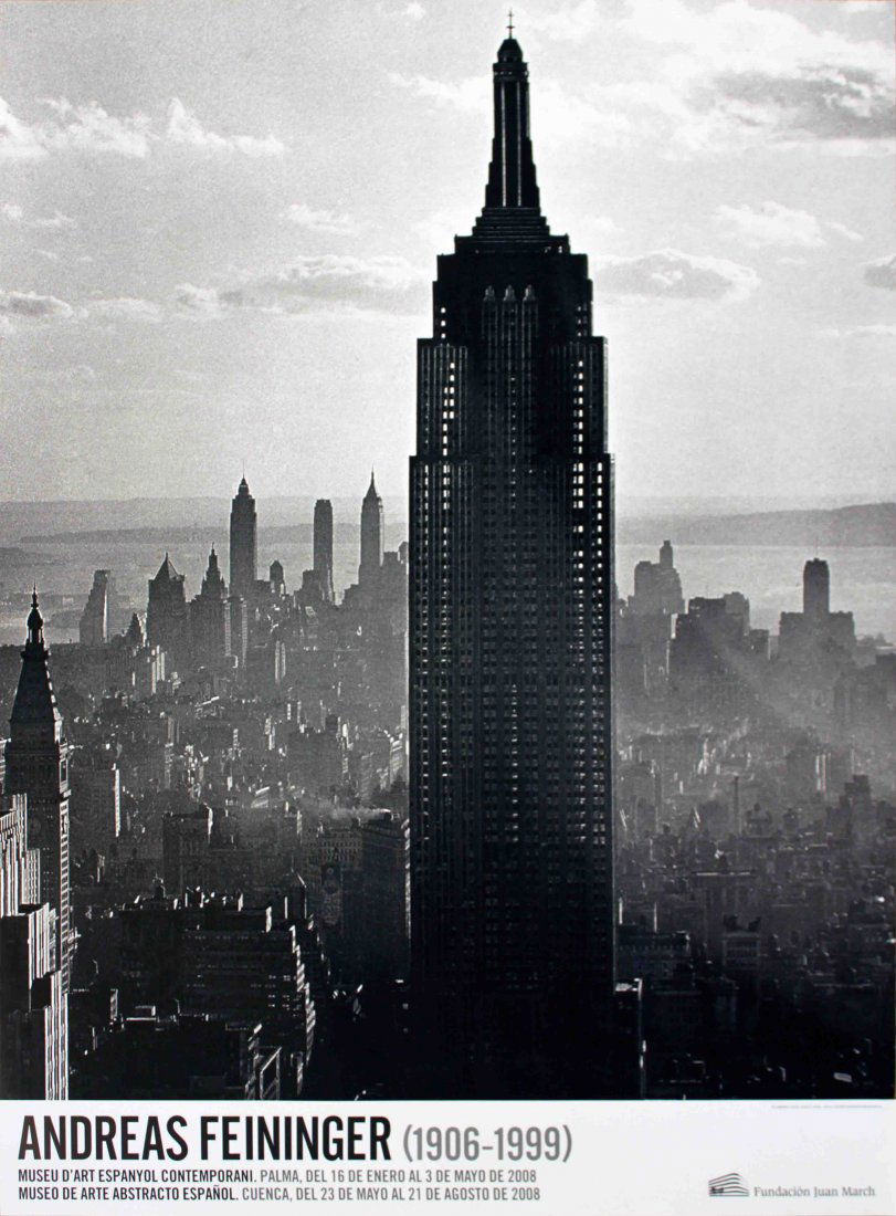 2008 Feininger Empire State, New York Poster: Reference #: ULXX7921 Artist Name: Feininger, Andreas Title: Empire State, New York Medium: Offset Lithograph Edition Size: 1000 Year: 2008 Paper Size: 36.25 x 26.75 inches Image Size: 32.75 x 26.75 i