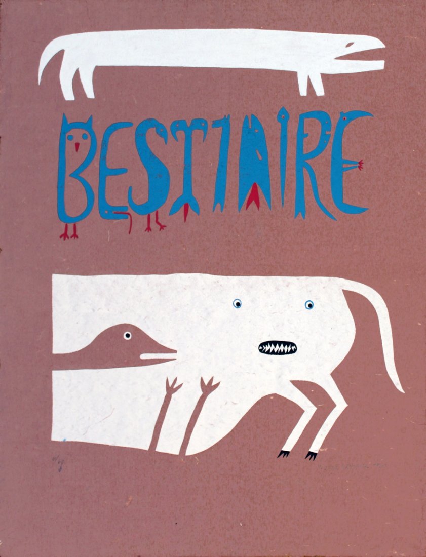 Signed 1963 Brauner Bestiaire (Maroon) Serigraph: Reference #: ULYY9886-B Artist Name: Brauner, Victor Title: Bestiaire (Maroon) Medium: Serigraph Edition Size: 60 Year: 1963 Paper Size: 25 x 20 inches Image Size: 25 x 20 inches Condition: A-: Near M