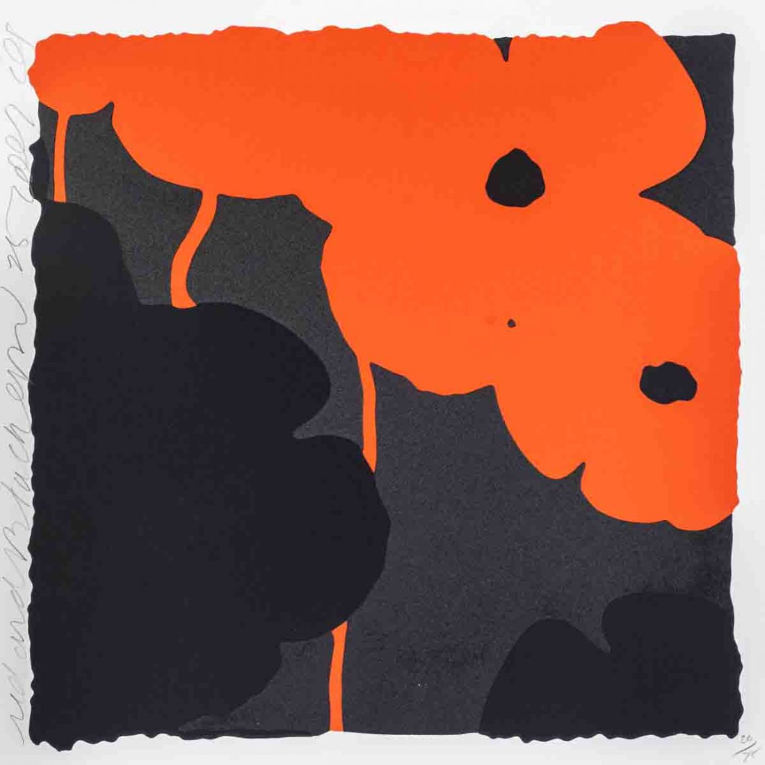 S/N 2007 Sultan Red & Black Poppies II Serigraph: Reference #: ULRD0014-B Artist Name: Sultan, Donald Title: Red & Black Poppies II Medium: Serigraph Edition Size: 75 Year: 2007 Paper Size: 24 x 24 inches Image Size: 24 x 24 inches Condition: A: Mint