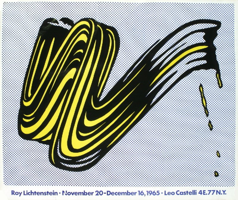 1965 Lichtenstein Brushstrokes Serigraph: Reference #: ULEF5514 Artist Name: Lichtenstein, Roy Title: Brushstrokes Medium: Serigraph Edition Size: Unknown Year: 1965 Paper Size: 25 x 29.5 inches Image Size: 23 x 29 inches Condition: D: Heavy 