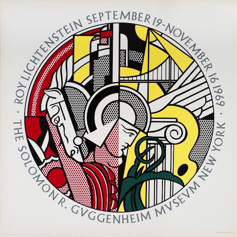 1969 Lichtenstein Guggenheim Museum Serigraph: Reference #: ULEF380 Artist Name: Lichtenstein, Roy Title: Guggenheim Museum Medium: Serigraph Edition Size: Unknown Year: 1969 Paper Size: 28.75 x 28.75 inches Image Size: 23.25 x 23.25 inches Condit
