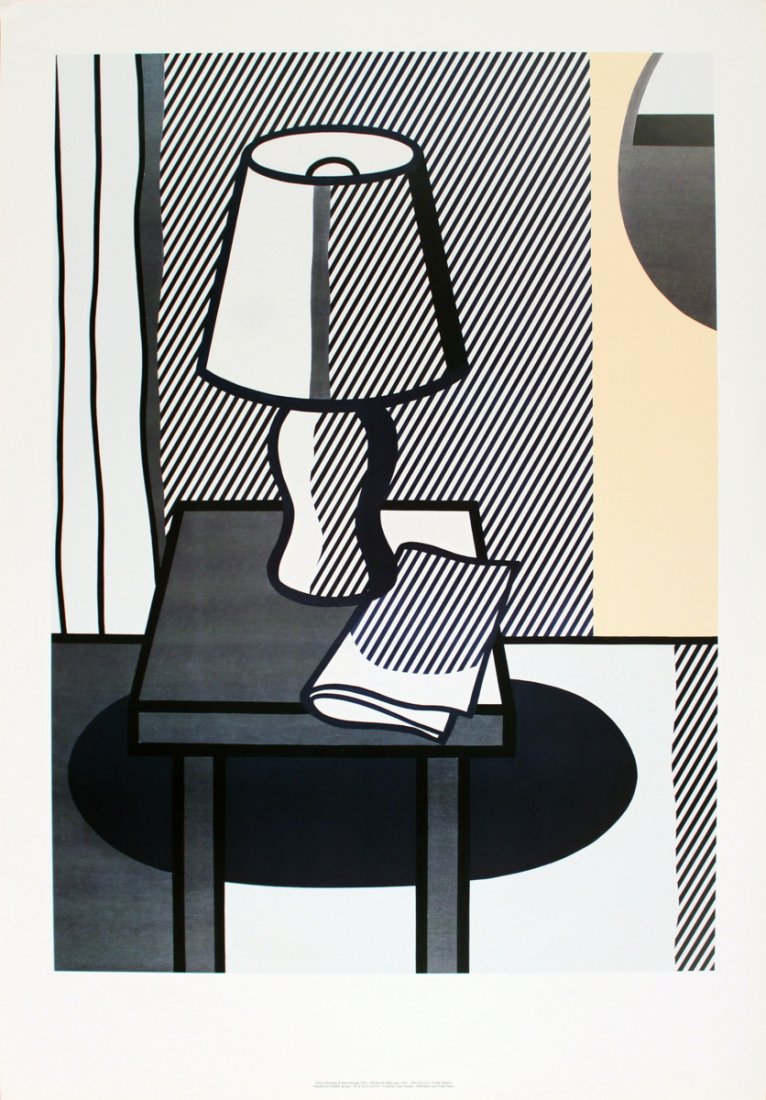 1995 Lichtenstein The Lamp Poster: Reference #: ULUP1087 Artist Name: Lichtenstein, Roy Title: The Lamp Medium: Offset Lithograph Edition Size: 1000 Year: 1995 Paper Size: 39.5 x 27.5 inches Image Size: 32.5 x 23.75 inches Condition: A