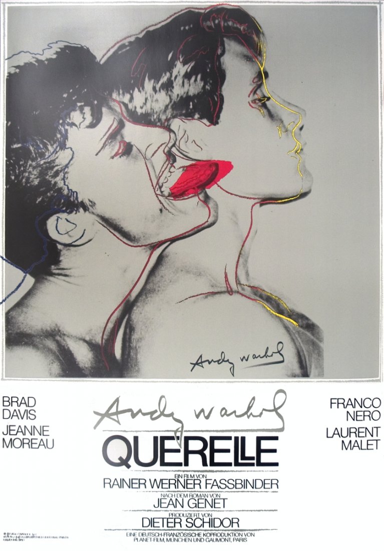 1983 Warhol Querelle Grey Poster: Reference #: ULUP1113 Artist Name: Warhol, Andy Title: Querelle Grey Medium: Offset Lithograph Edition Size: Unknown Year: 1983 Paper Size: 39.25 x 27.5 inches Image Size: 26.5 x 26.5 inches Condition