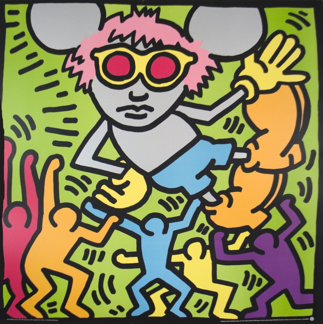 1986 Haring Andy Mouse Poster: Reference #: ULUP1109 Artist Name: Haring, Keith Title: Andy Mouse Medium: Offset Lithograph Edition Size: unknown Year: 1986 Paper Size: 38.25 x 38.25 inches Image Size: 37 x 37 inches Condition: A: 