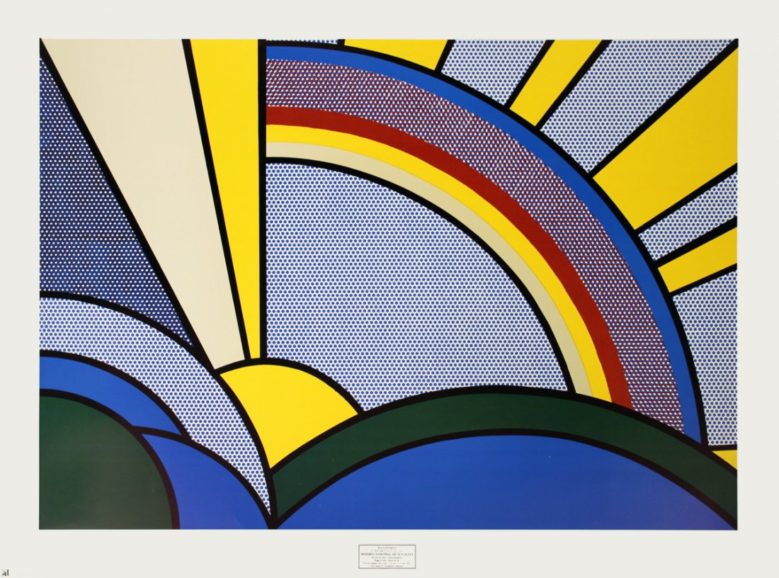 1972 Lichtenstein Sun Rays Serigraph: Reference #: ULYY9737 Artist Name: Lichtenstein, Roy Title: Modern Painting of Sun Rays Medium: Serigraph Edition Size: Unknown Year: 1972 Paper Size: 30 x 40 inches Image Size: 25.5 x 36 inches Condi