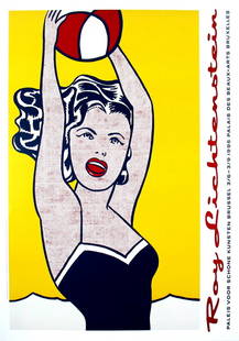 1995 Lichtenstein Girl With Ball Poster: Reference #: ULUP1050 Artist Name: Lichtenstein, Roy Title: Girl With Ball Medium: Offset Lithograph Edition Size: 2500 Year: 1995 Paper Size: 39.5 x 27.5 inches Image Size: 36.5 x 21.75 inches Condit