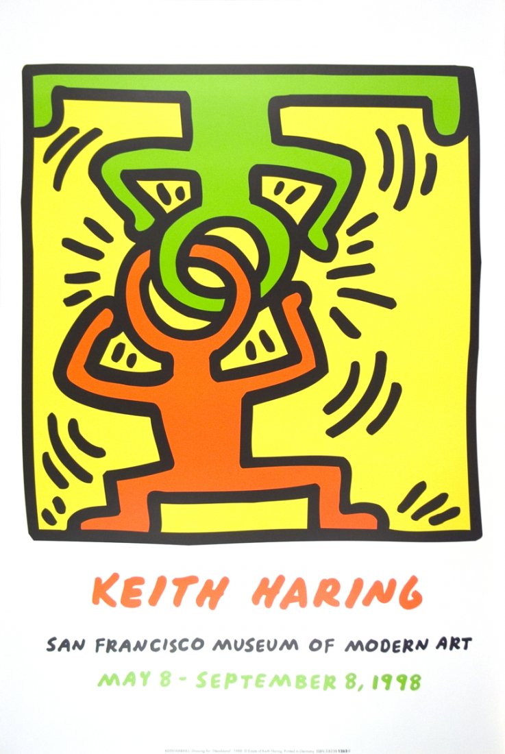 1998 Haring Drawig for "Headstand" Poster: Reference #: ULUP1120 Artist Name: Haring, Keith Title: Drawig for "Headstand" Medium: Offset Lithograph Edition Size: unknown Year: 1998 Paper Size: 35.5 x 23.5 inches Image Size: 22.5 x 21.5 inches 