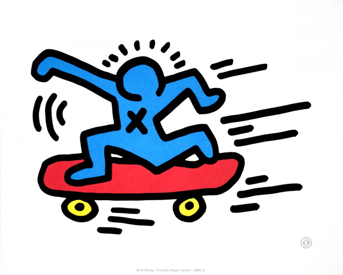 1992 Haring Untitled Poster: Reference #: ULYY7968 Artist Name: Haring, Keith Title: Untitled Medium: Offset Lithograph Edition Size: unknown Year: 1992 Paper Size: 9.5 x 11.75 inches Image Size: 9.5 x 11.75 inches Condition: A: 