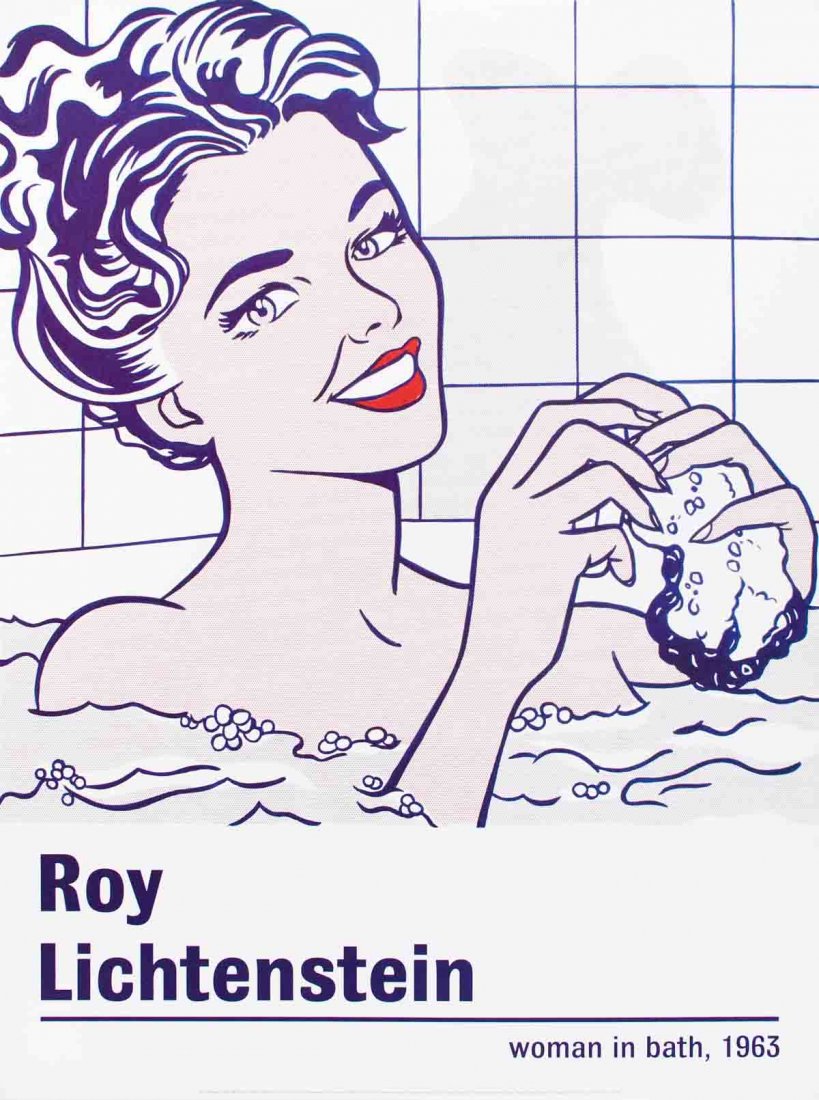 2007 Lichtenstein Woman in Bath Poster: Reference #: ULYY5205 Artist Name: Lichtenstein, Roy Title: Woman in Bath Medium: Offset Lithograph Edition Size: Unknown Year: 2007 Paper Size: 31.5 x 23.5 inches Image Size: 23.5 x 23.5 inches Condi