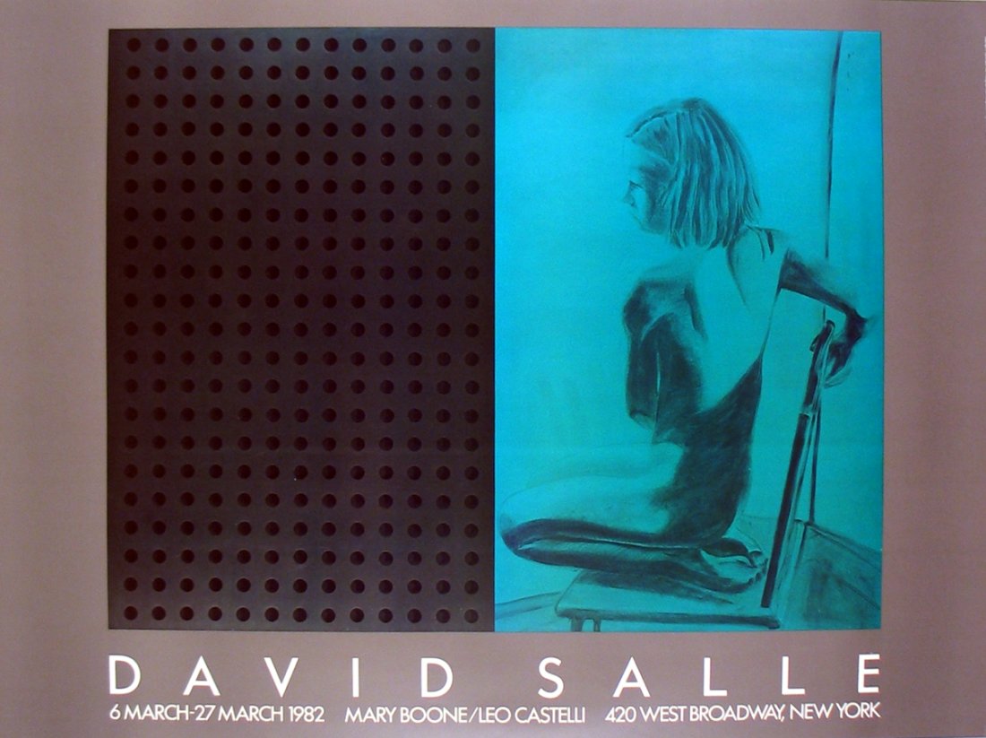 1982 Salle at Boone/Castelli Poster: Reference #: ULAW1702 Artist Name: Salle, David Title: at Boone/Castelli Medium: Offset Lithograph Edition Size: 500 Year: 1982 Paper Size: 27.5 x 37 inches Image Size: 22 x 28.5 inches Condition: A: 