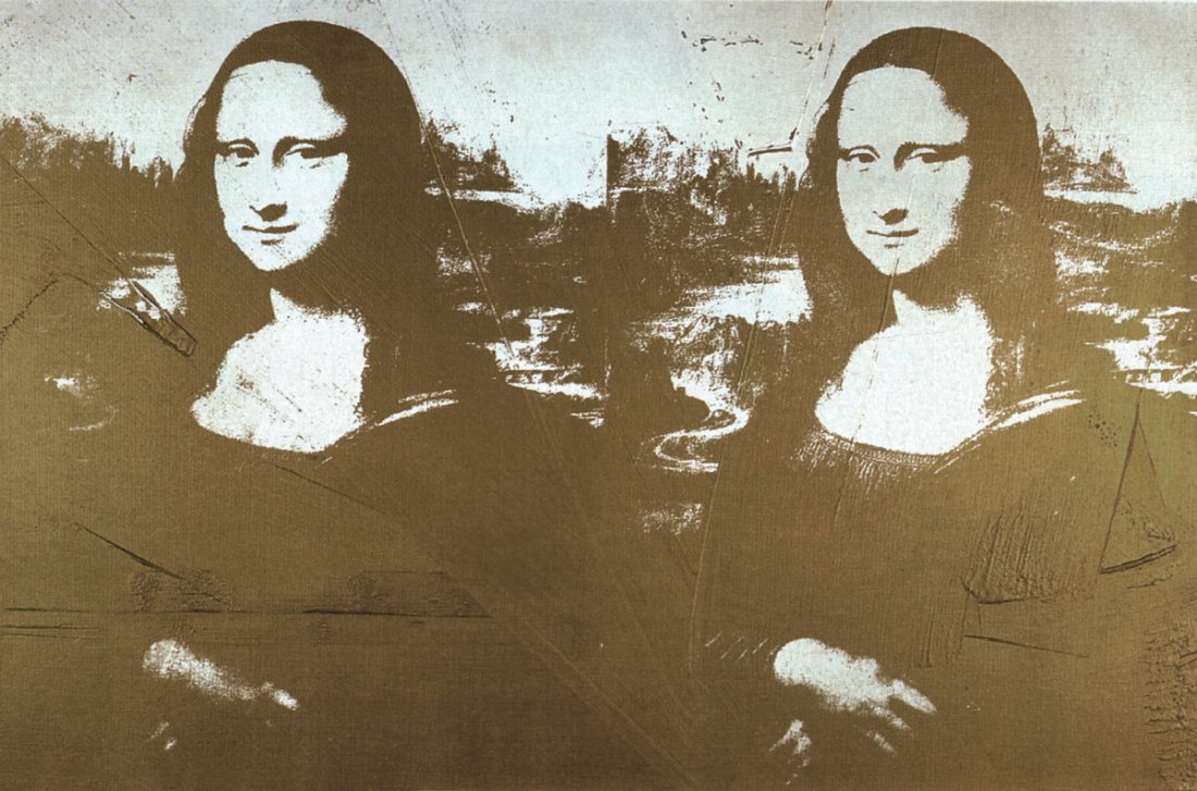 25 Warhol Two Golden Mona Lisas (sm) Posters: This is a pack of 25 Offset Lithographs by Warhol, titled "Two Golden Mona Lisas (sm)". The overall size of each Offset Lithograph measures 24 x 36.5 inches. The Offset Lithographs are Unsigned from a