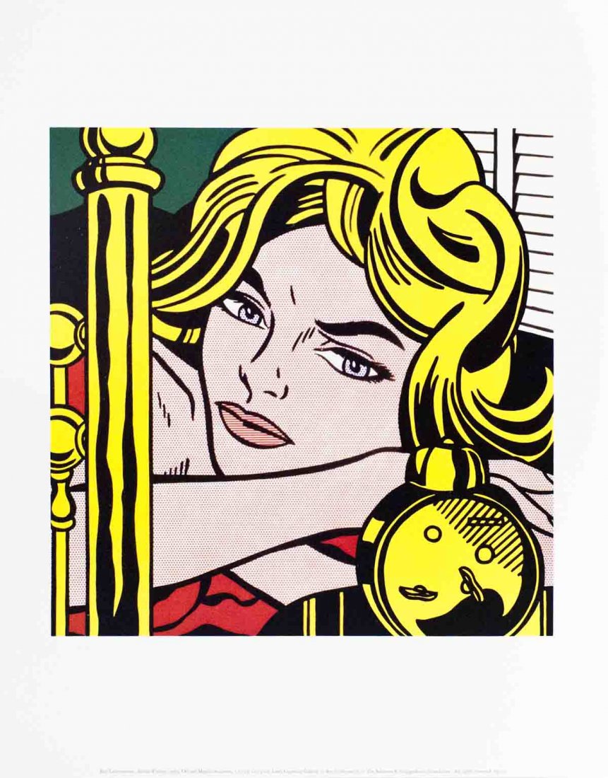 Lichtenstein Blonde Waiting Poster: Reference #: ULYY0004 Artist Name: Lichtenstein, Roy Title: Blonde Waiting Medium: Offset Lithograph Edition Size: Unknown Year: Unknown Paper Size: 14 x 11 inches Image Size: 9 x 9 inches Condition: 