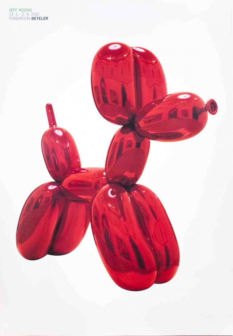 2012 Koons Balloon Dog (Red) Poster: Reference #: ULYY6685 Artist Name: Koons, Jeff Title: Balloon Dog (Red) Medium: Poster Edition Size: 1000 Year: 2012 Paper Size: 50.25 x 35.25 inches Image Size: 50.25 x 35.25 inches Condition: A-: Ne