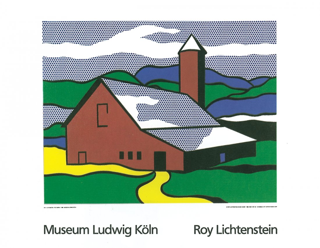 1989 Lichtenstein Red Barn II (Lg) Serigraph: Reference #: ULNR103 Artist Name: Lichtenstein, Roy Title: Red Barn II (Lg) Medium: Serigraph Edition Size: 5000 Year: 1989 Paper Size: 39.25 x 51 inches Image Size: 30 x 43 inches Condition: A: Mint 