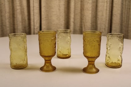 Yellow Glass Goblets