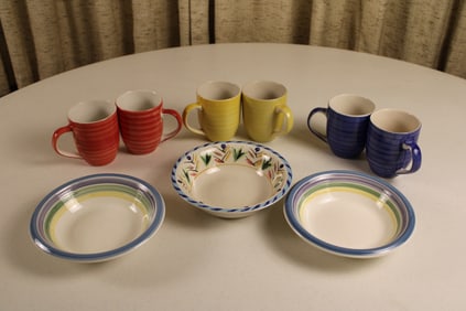 Swirl Hand Painted Citrus Grove Mugs