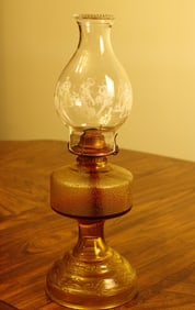 Pair of Yellow Glass Lanterns