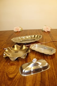 5 pieces silver serving ware