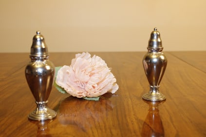 Silver salt and pepper shakers