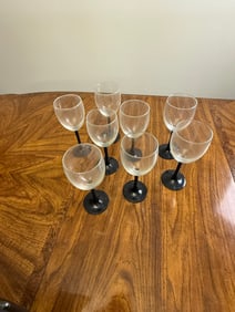 Black Stem Wine Glasses