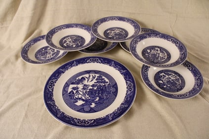 Blue Willow Salad Service for 7