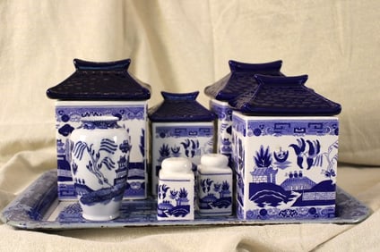 Blue Willow Canister Set