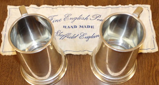 Pewter Mugs Hand Made Sheffield England