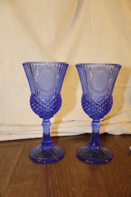 Blue Glass George and Martha Washington