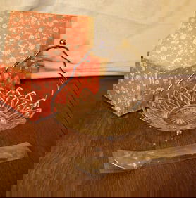 Vintage Crystal Server with Spoon