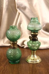 Green Glass Brass Lanterns