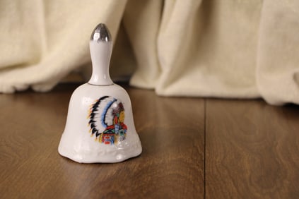 Vintage Native American Chief Porcelain Bell