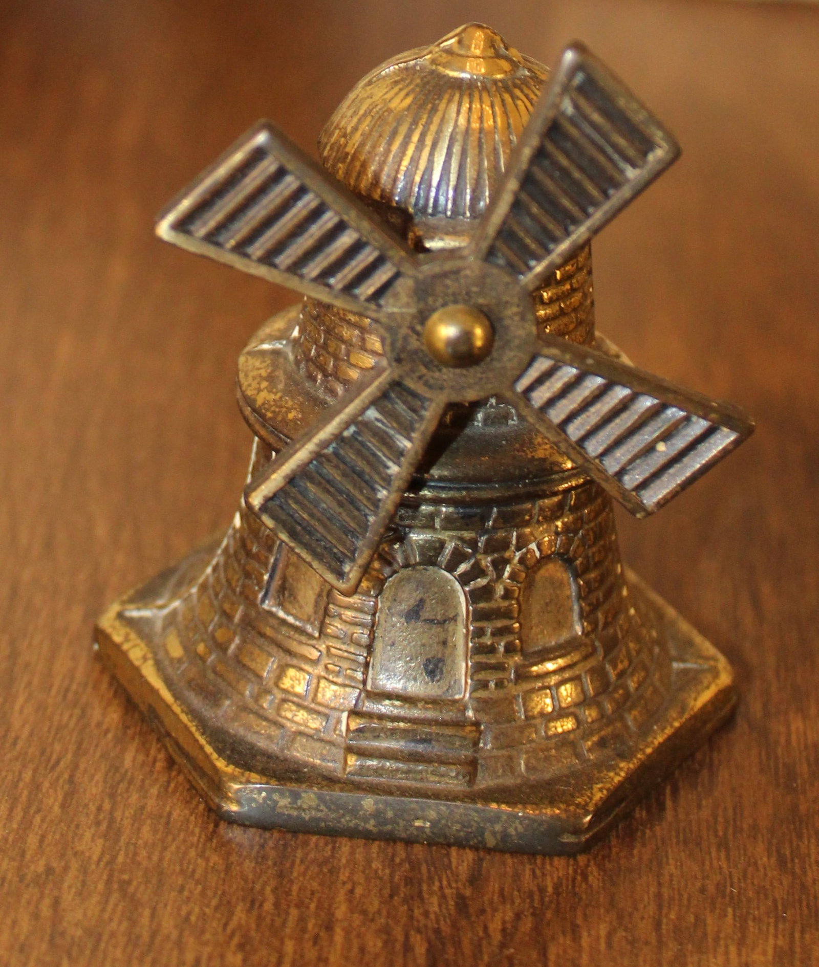 Midcentury Brass Windmill Replica: Midcentury Brass windmill with working mill