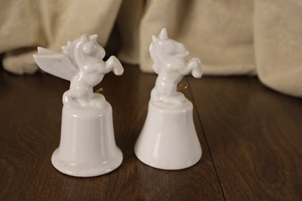 Pegasus and Unicorn Porcelain Bells