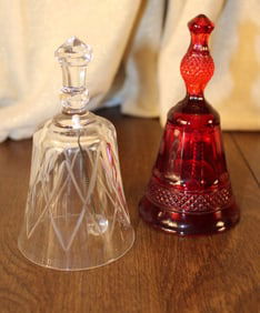 Red And Clear Glass Bells