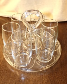 2 MCM Anchor Hocking Glass Carousels