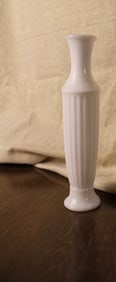 MCM VintageFluted Art Deco Milk Glass Vase