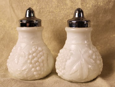 Vintage Imperial Glass Co Milk Glass Salt and Pepper Shakers