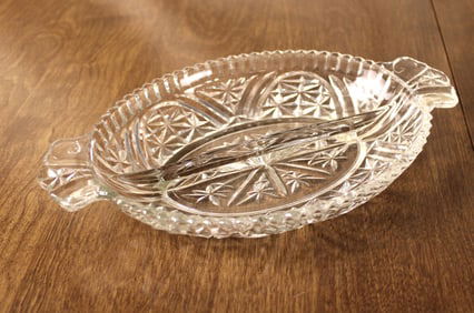 Anchor Hocking Divided Crystal Relish Tray