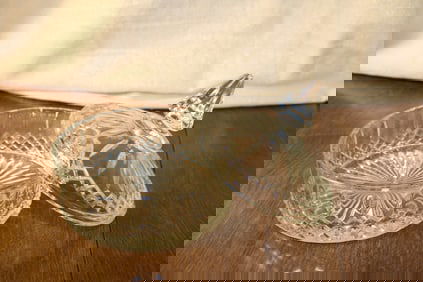 MCM Vintage Indiana Glass Princess Diamond Candy Dish and Imperial Candlewick Pattern Compote